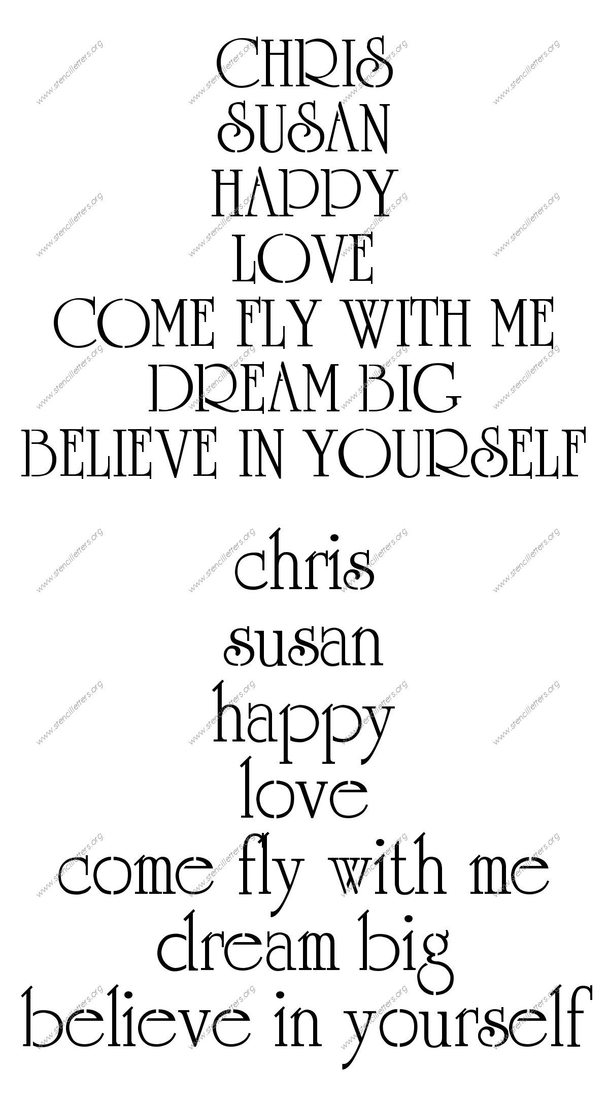 Grandiose Elegant Names, Words, Phrases samples