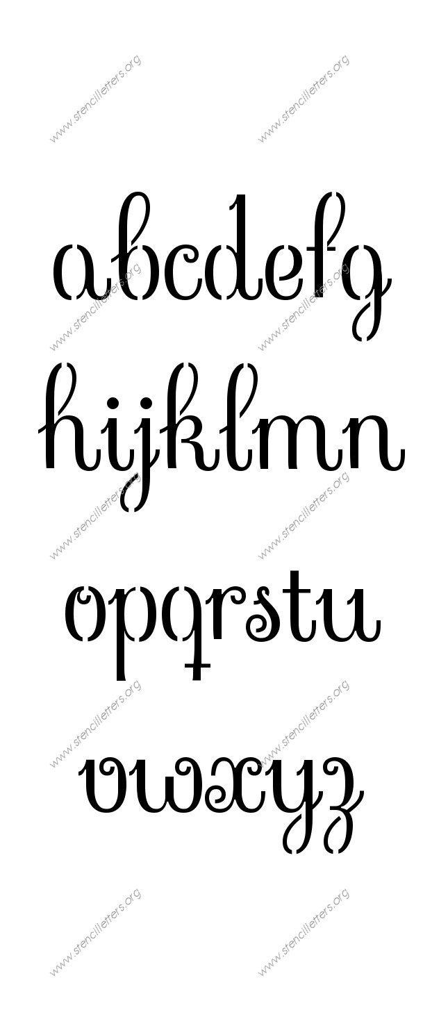 Exquisite Fine Cursive A to Z lowercase letter stencils