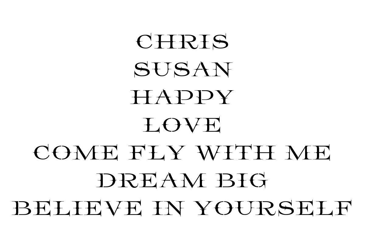 All Caps Decorative Names, Words, Phrases samples