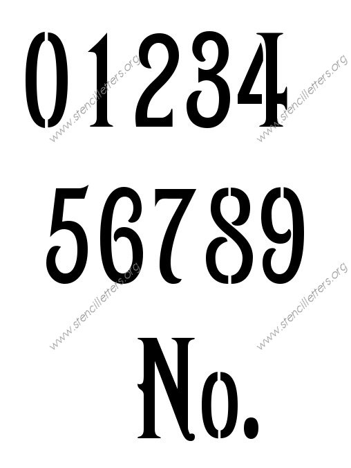 1800s Art Nouveau 0 to 9 number stencils
