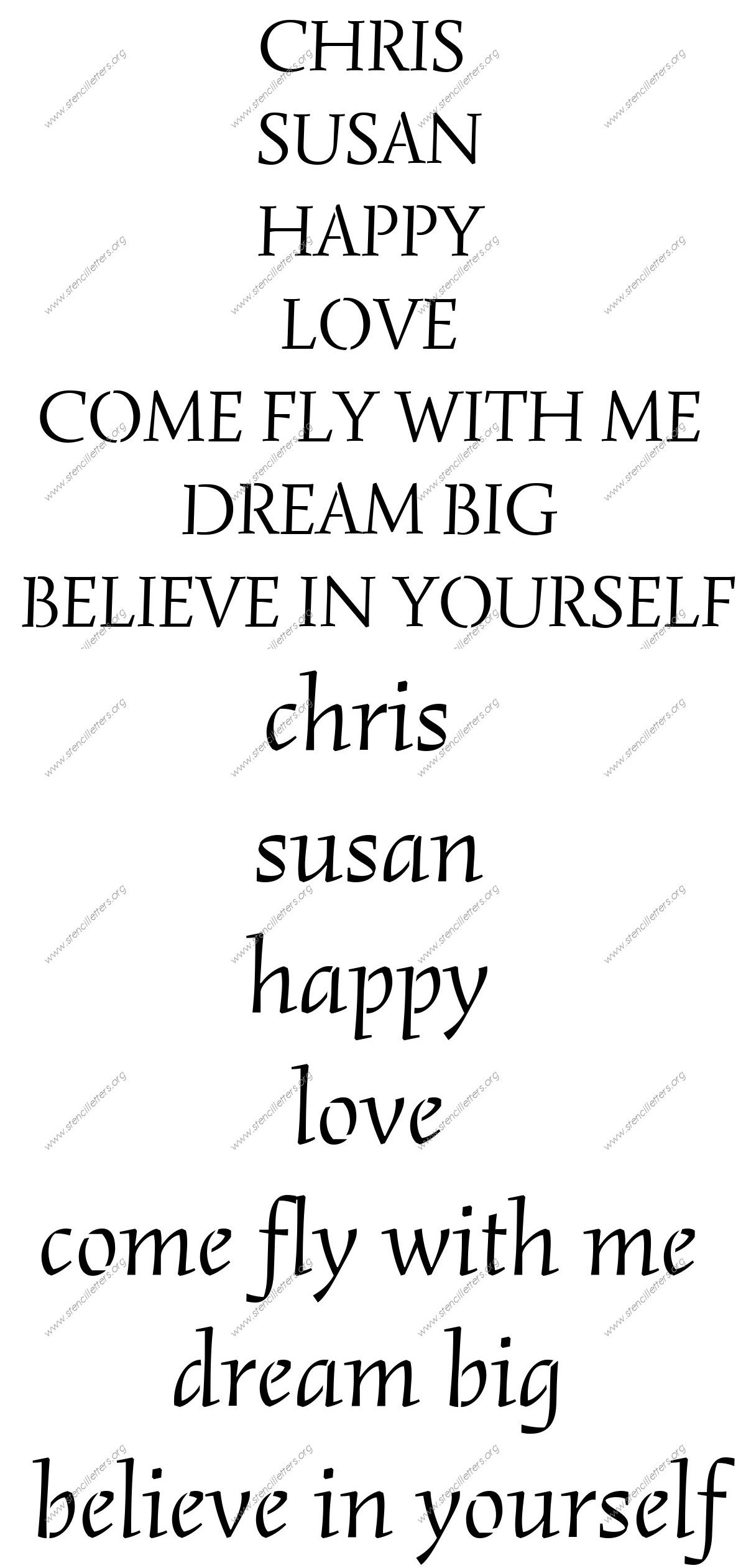 Humanist Italic Names, Words, Phrases samples