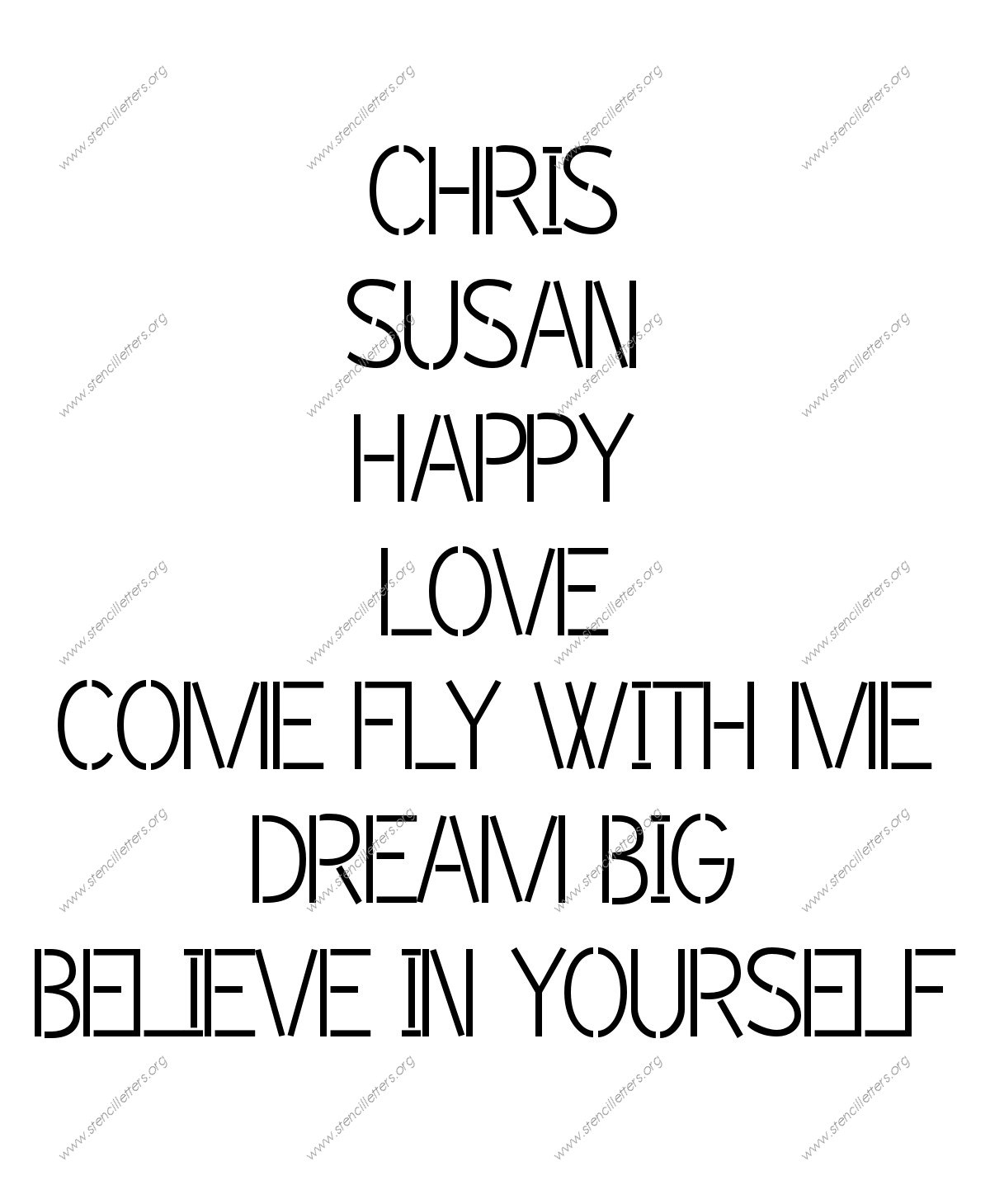 Light Modern Names, Words, Phrases samples