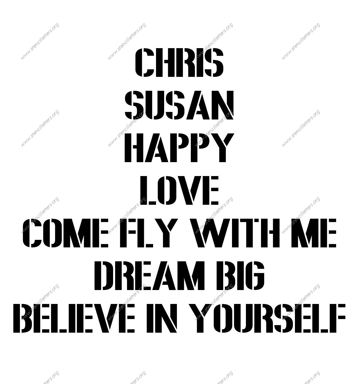 Rough Bold Names, Words, Phrases samples