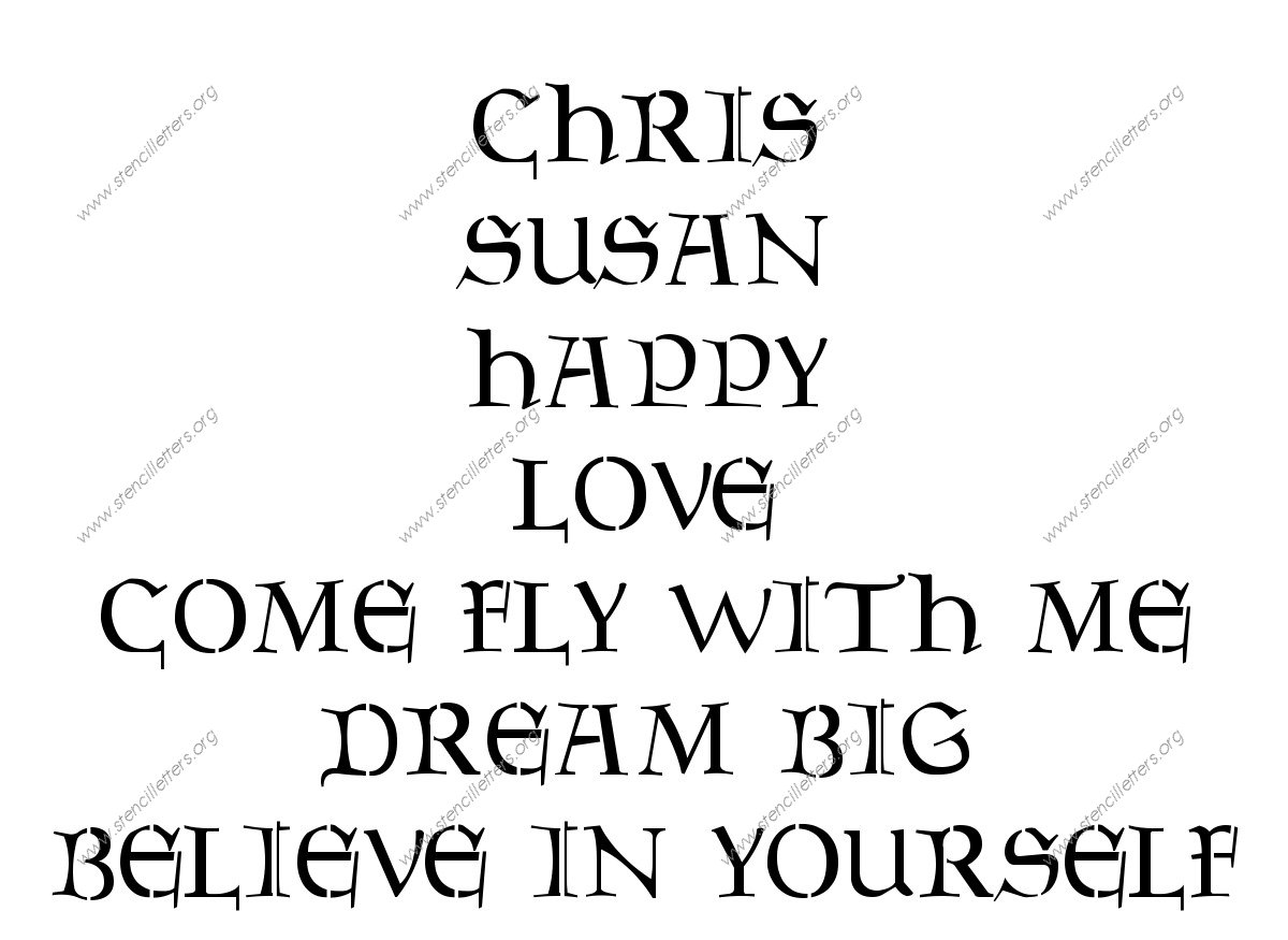 Decorative Celtic Names, Words, Phrases samples