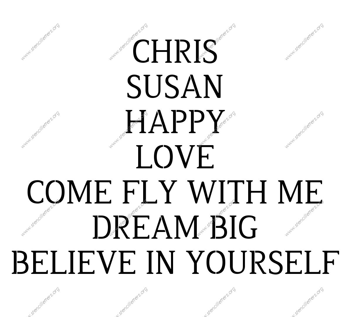 Narrow Rounded Serif Names, Words, Phrases samples