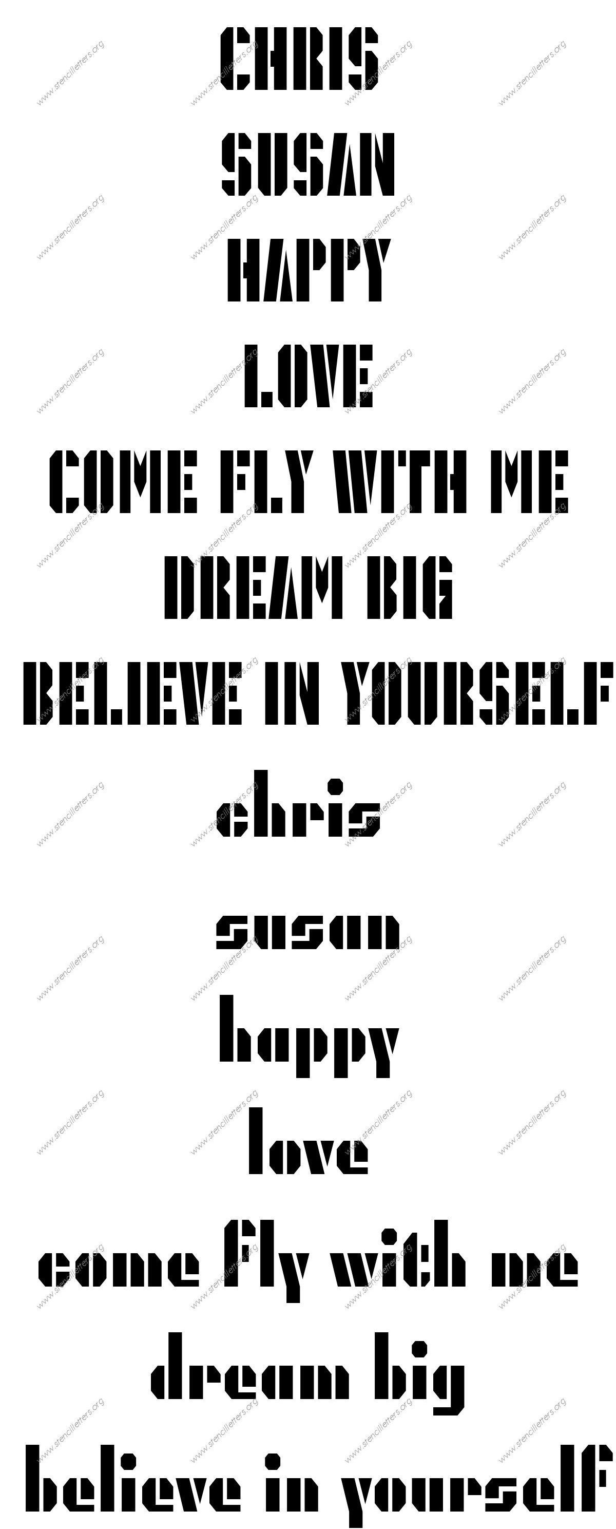 Octagonal Army Names, Words, Phrases samples