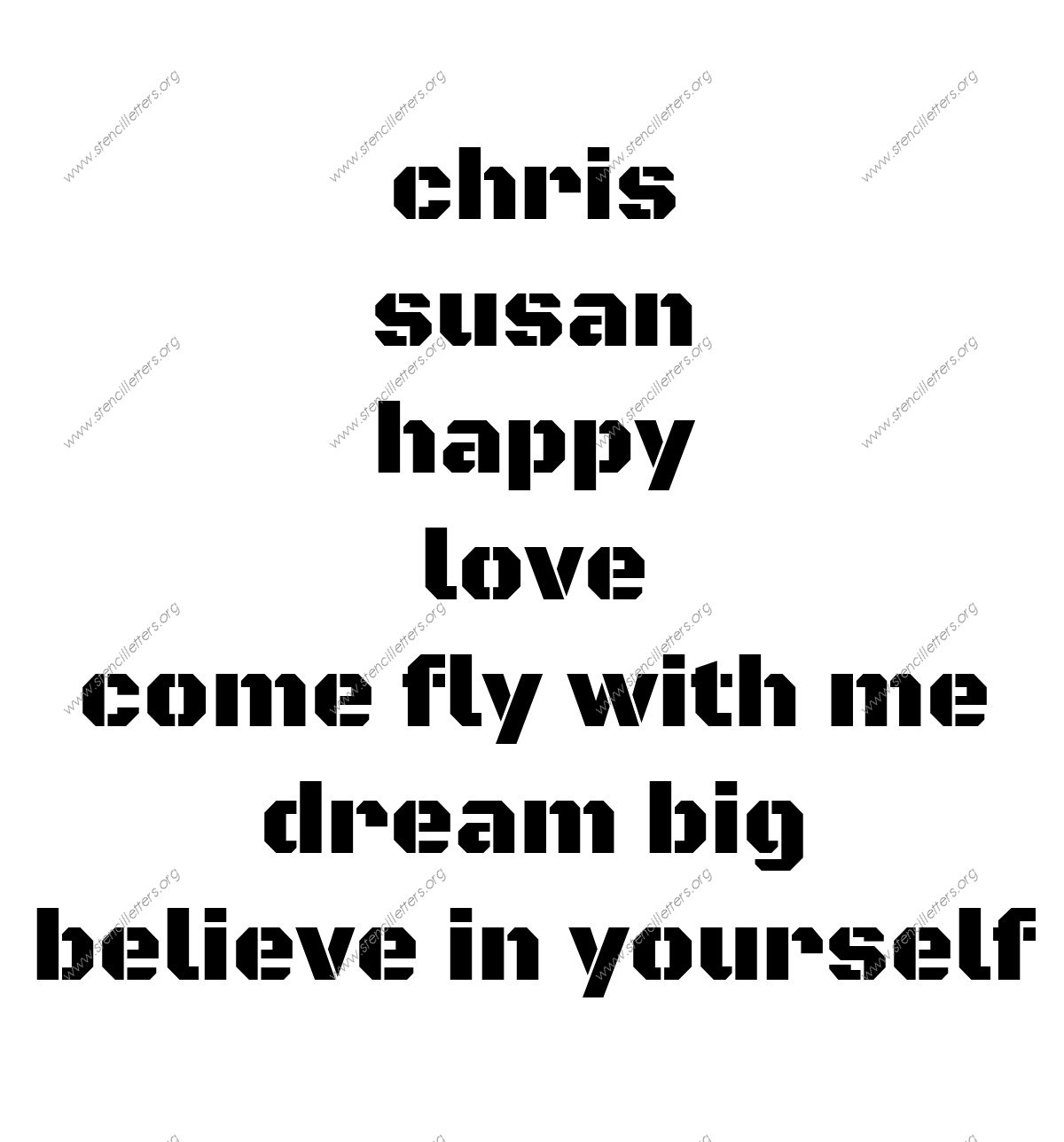 Heavy Poster Bold lowercase stencil Names, Words, Phrases samples