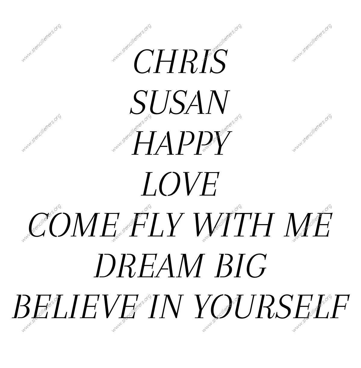 Classic Italic Names, Words, Phrases samples