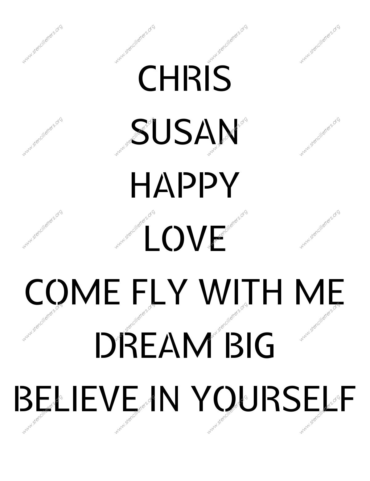 Poster Decorative Names, Words, Phrases samples