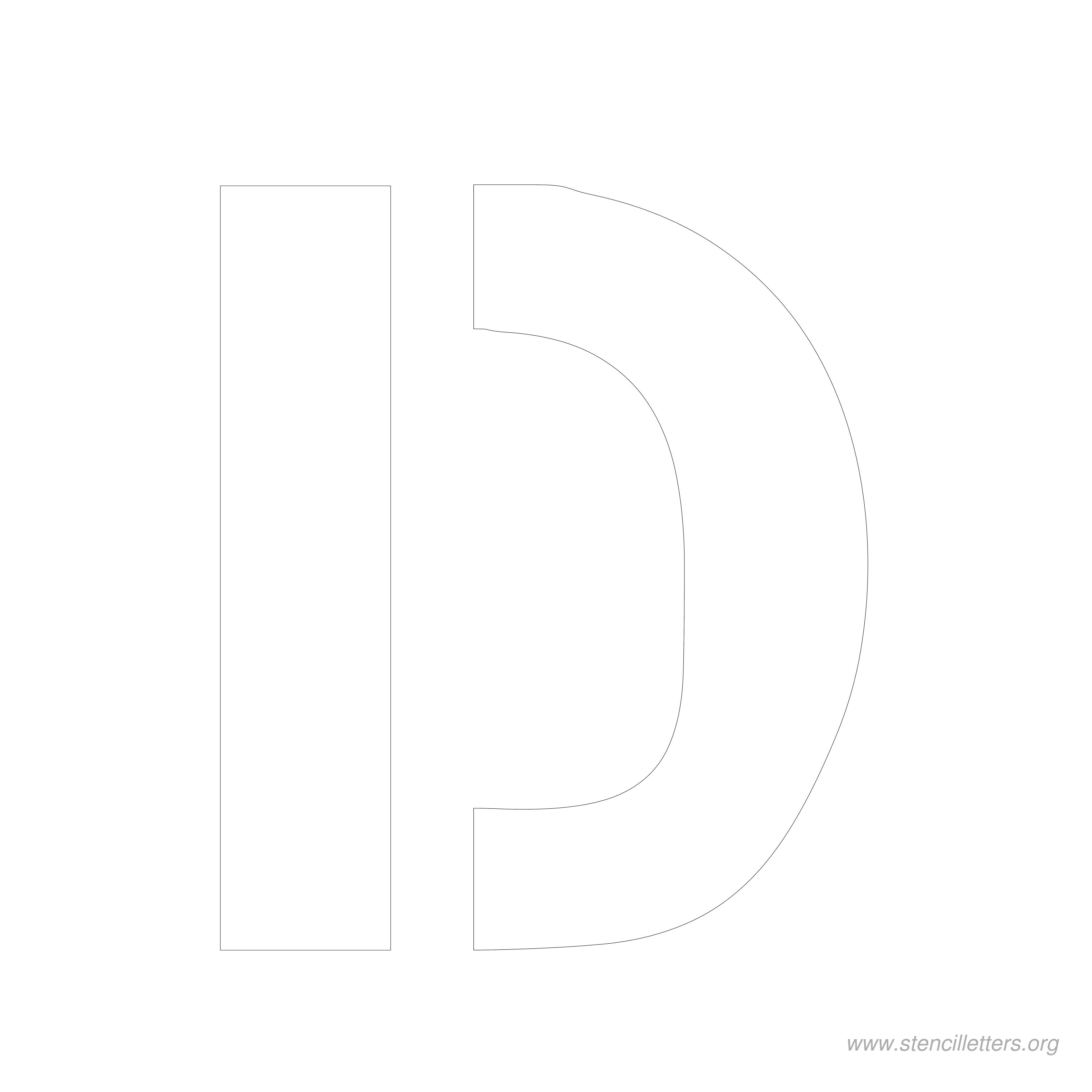 8 inch stencil letter d