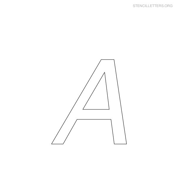 Stencil Letter Italic A Stencil Letter Italic A