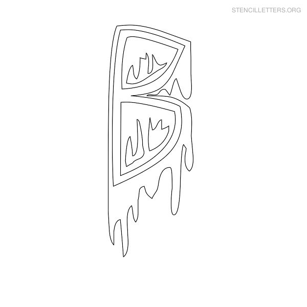 Stencil Letter Halloween B Stencil Letter Halloween B