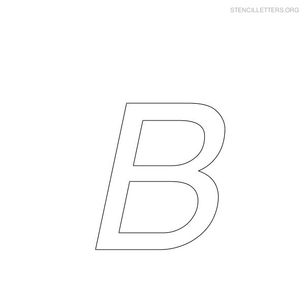 Stencil Letter Italic B Stencil Letter Italic B