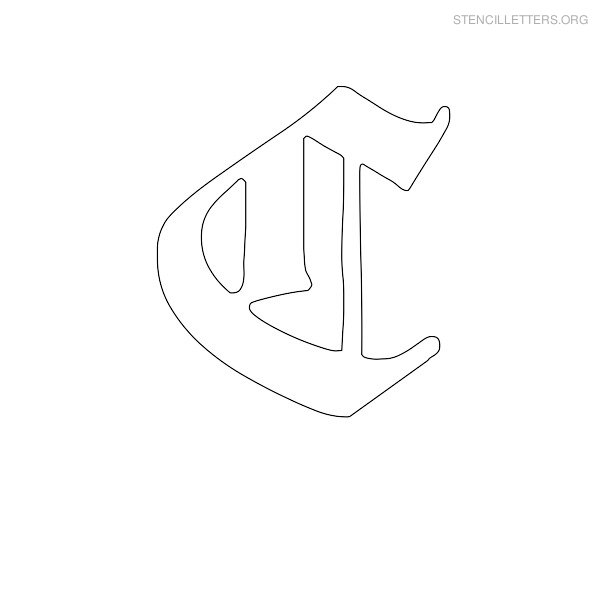 Stencil Letter Old English C Stencil Letter Old English C