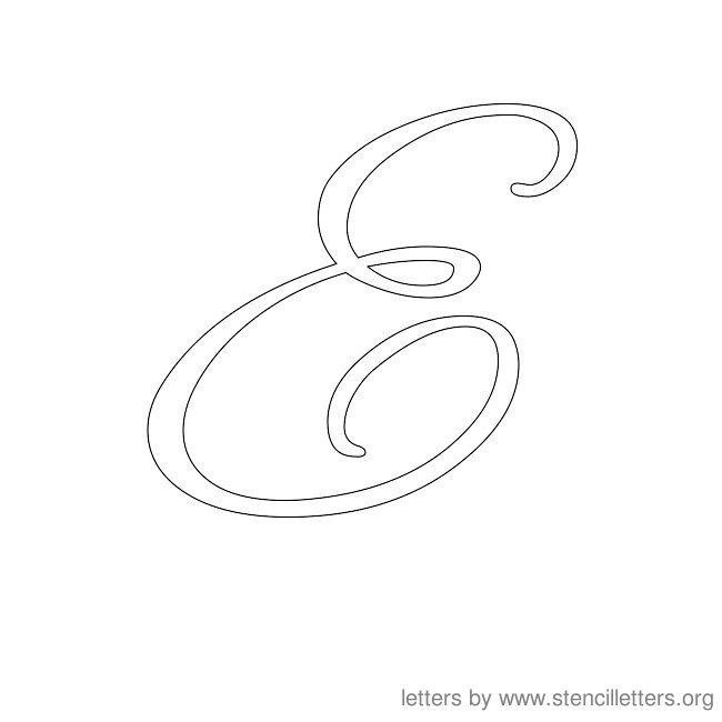Cursive Letter Stencils E Cursive Letter Stencils E