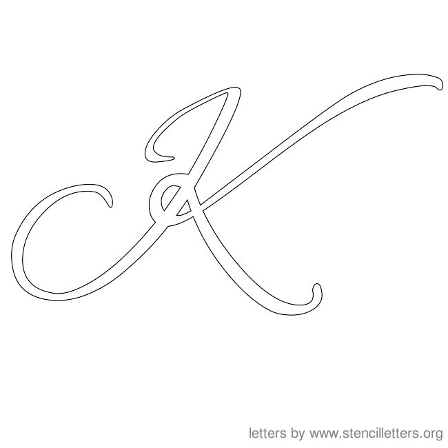 Cursive Letter Stencils K Cursive Letter Stencils K