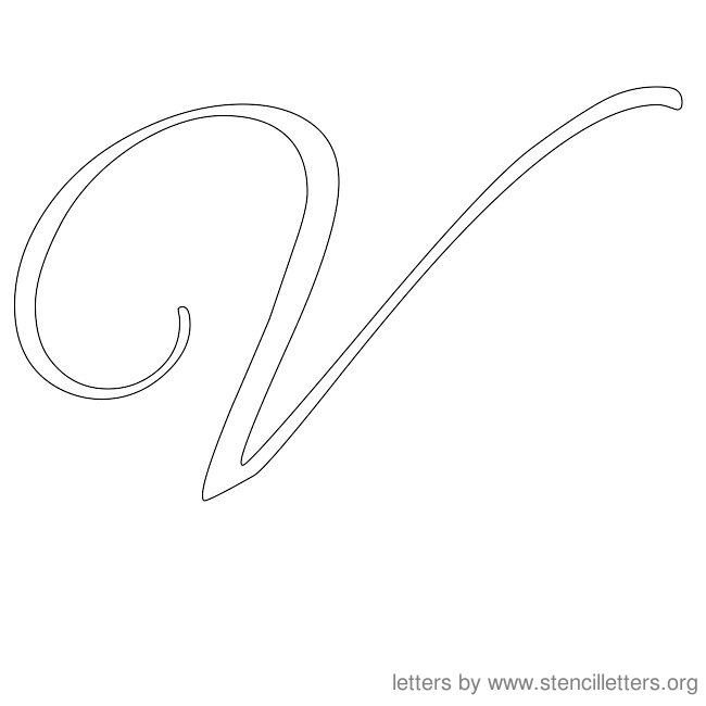 Cursive Letter Stencils V Cursive Letter Stencils V