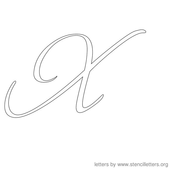 Cursive Letter Stencils X Cursive Letter Stencils X