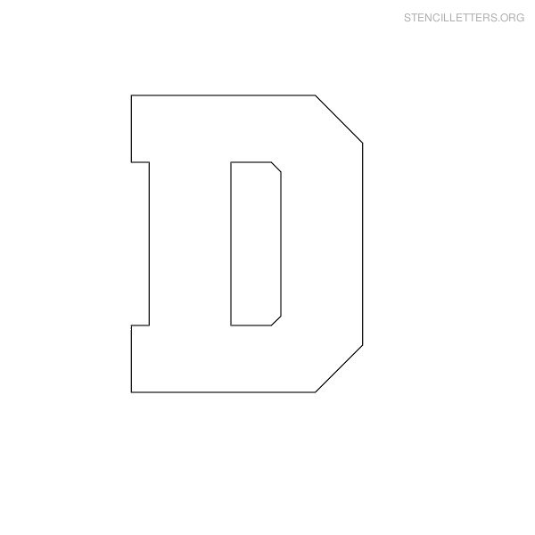 Stencil Letter Block D Stencil Letter Block D