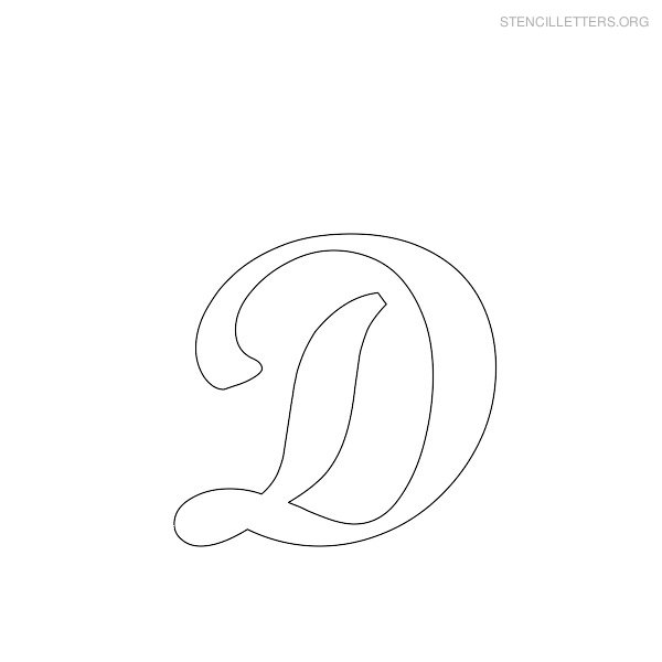Stencil Letter Cursive D Stencil Letter Cursive D