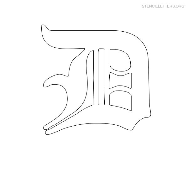 Stencil Letter Old English D Stencil Letter Old English D
