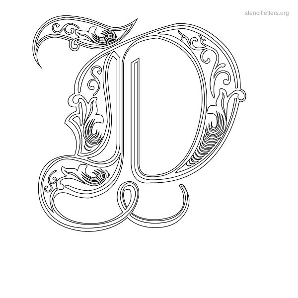 Stencil Letter Decorative D Stencil Letter Decorative D