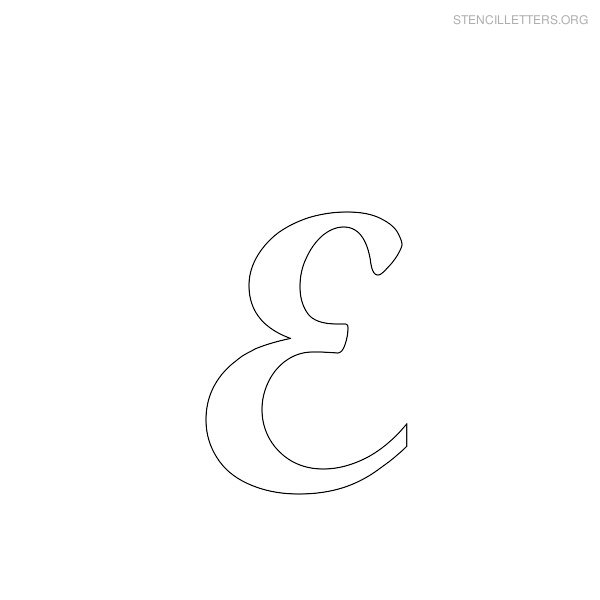 Stencil Letter Cursive E Stencil Letter Cursive E
