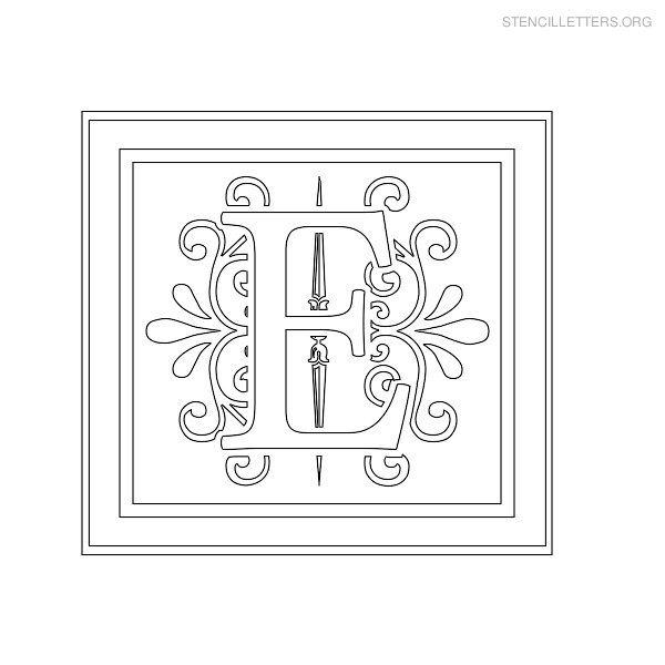 Stencil Letter Decorative E Stencil Letter Decorative E