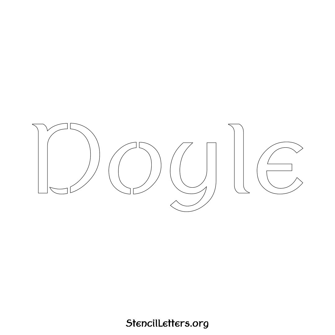 Doyle name stencil in Ancient Lettering