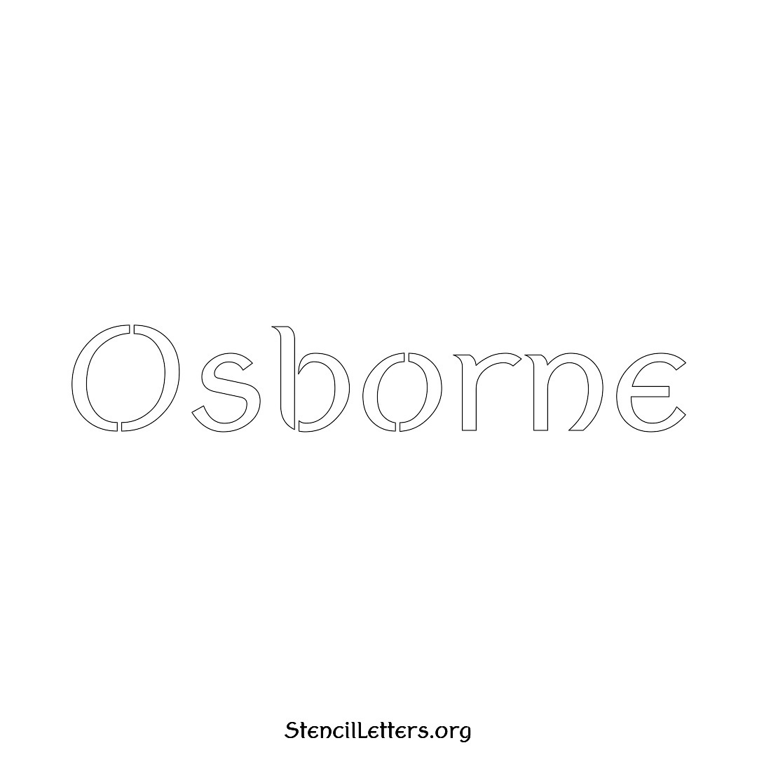 Osborne name stencil in Ancient Lettering