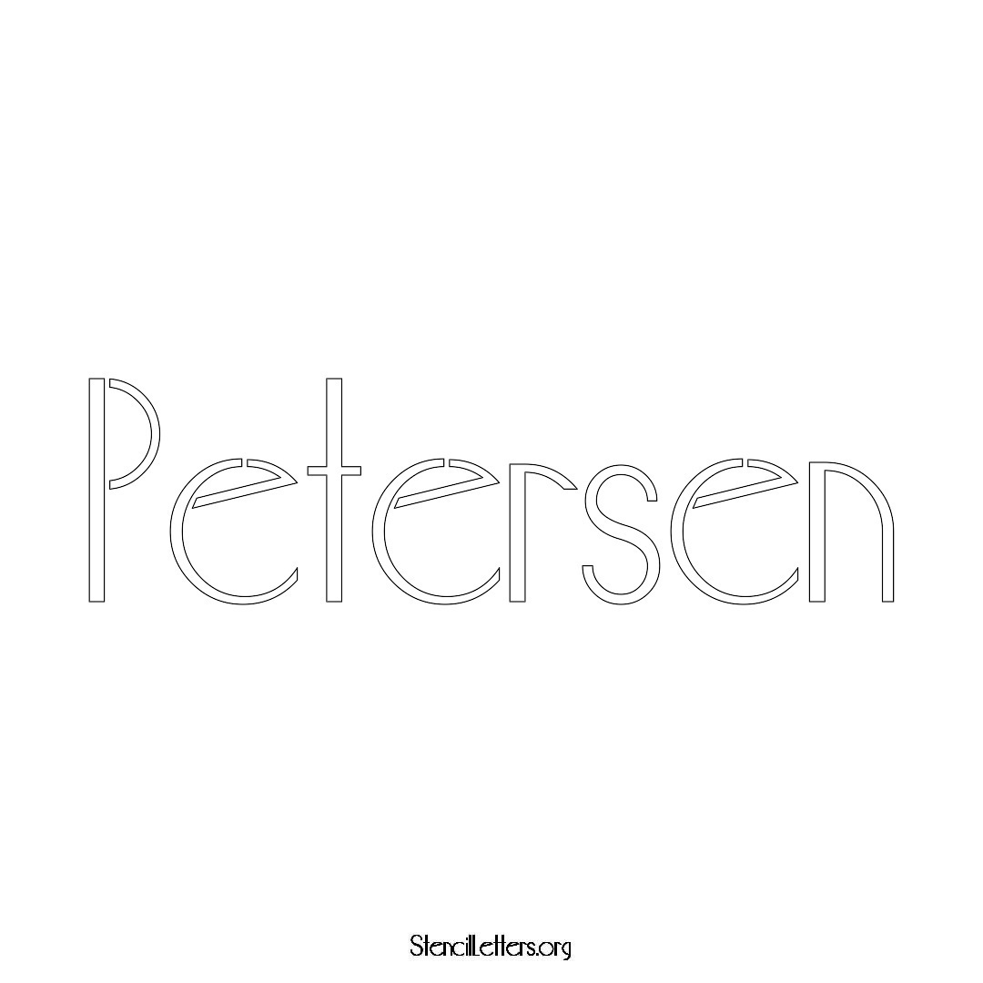 Petersen name stencil in Art Deco Lettering