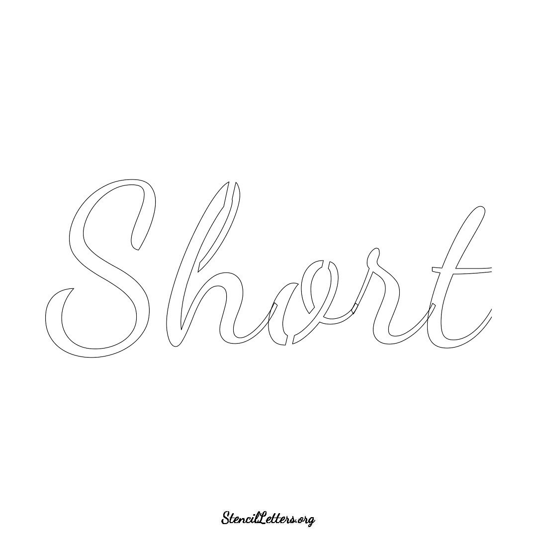 Short name stencil in Cursive Script Lettering