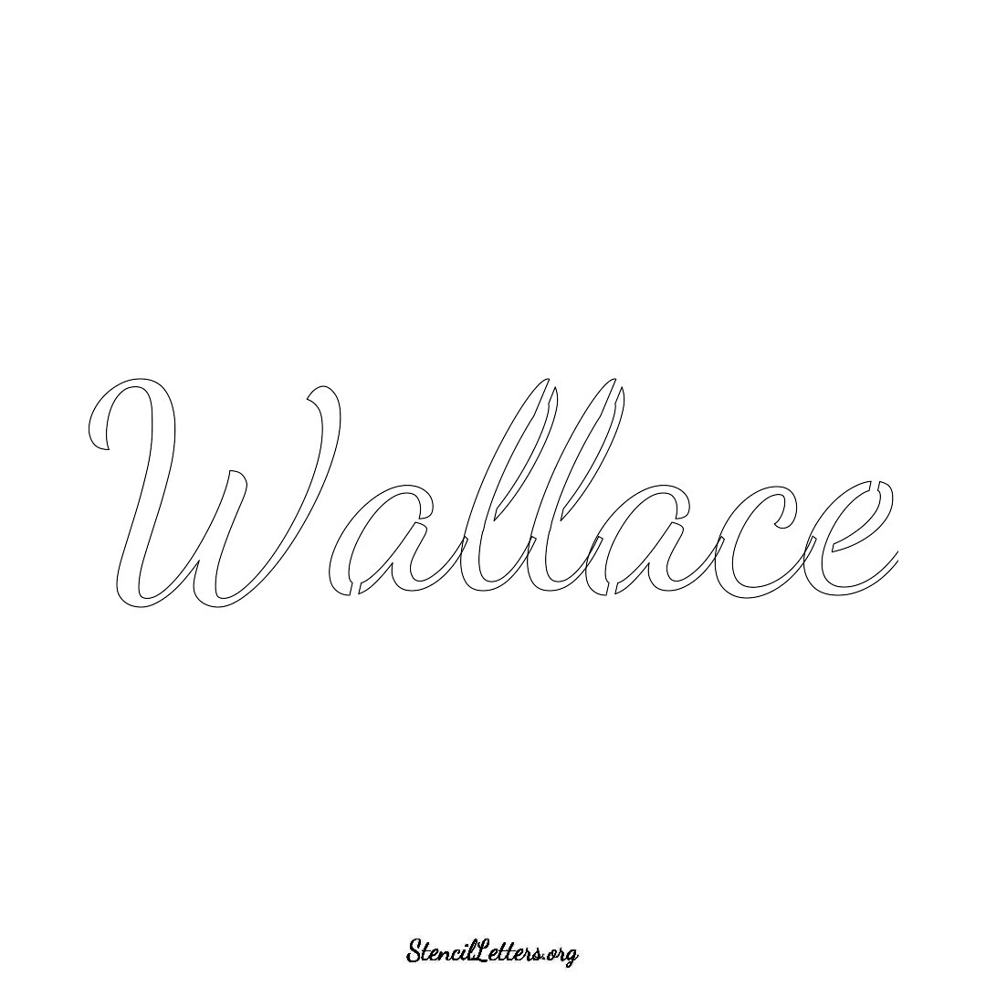 Wallace name stencil in Cursive Script Lettering