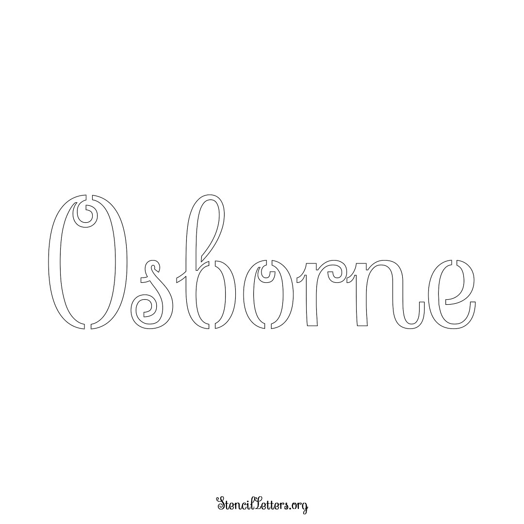 Osborne name stencil in Ornamental Cursive Lettering