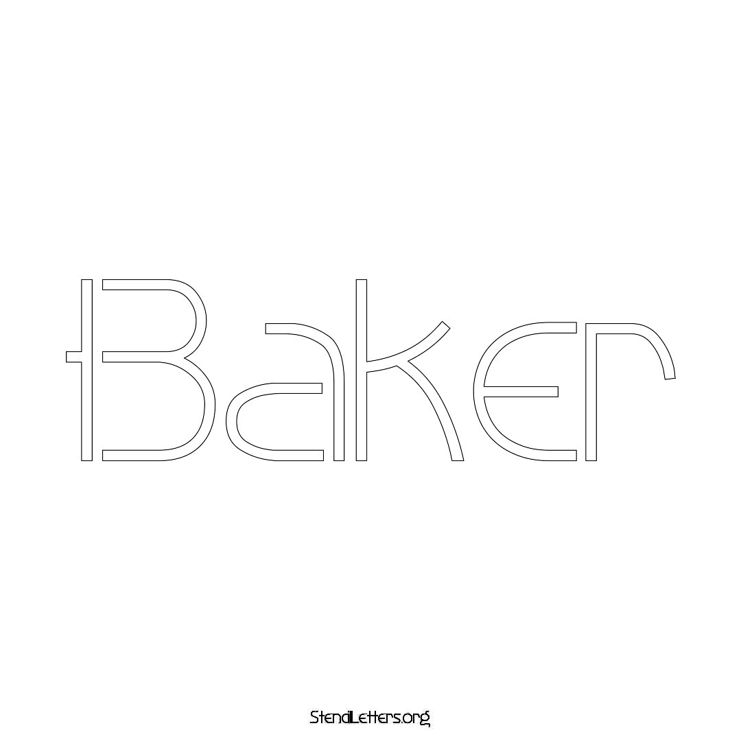 Baker name stencil in Simple Elegant Lettering