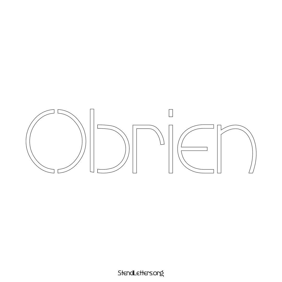 Obrien name stencil in Simple Elegant Lettering
