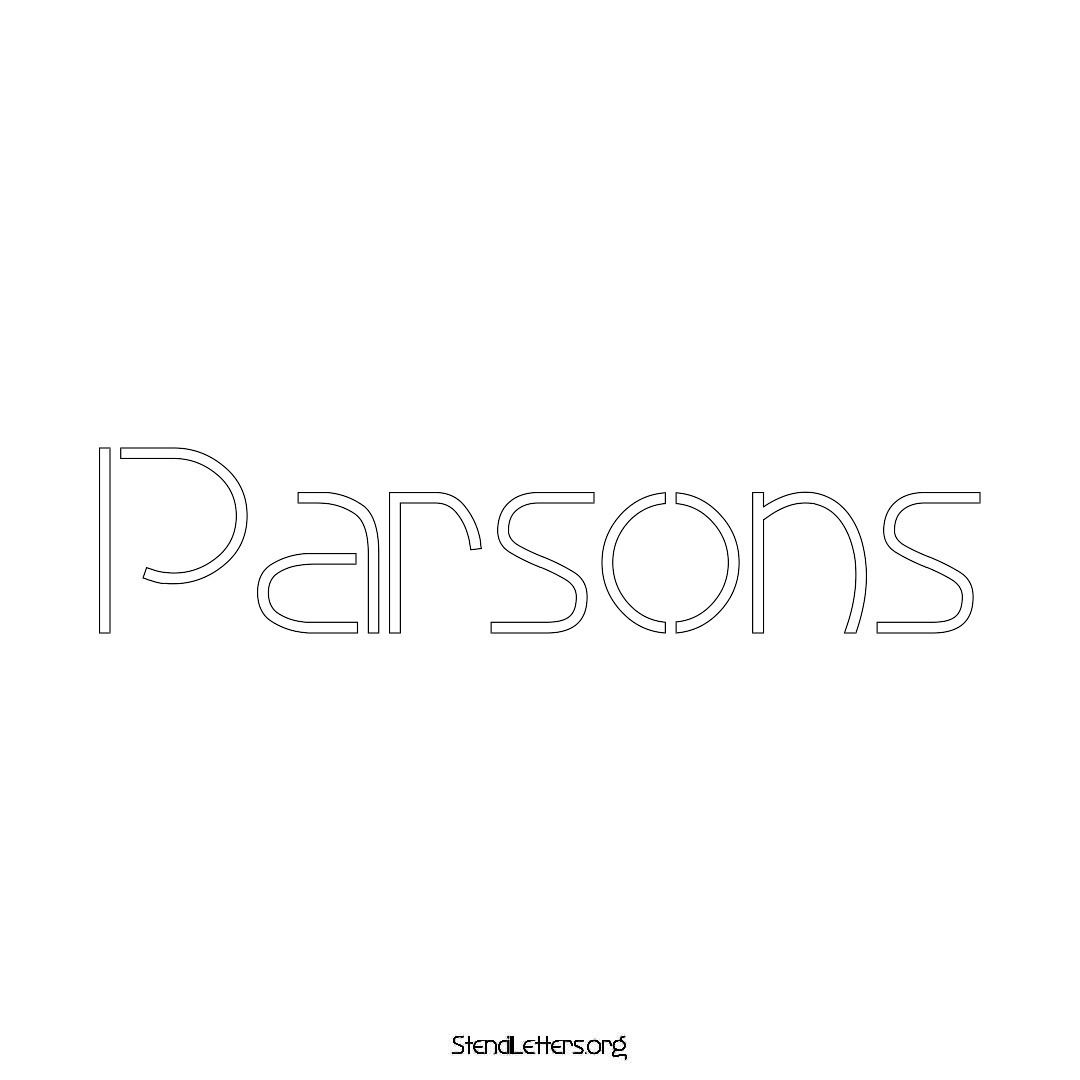 Parsons name stencil in Simple Elegant Lettering