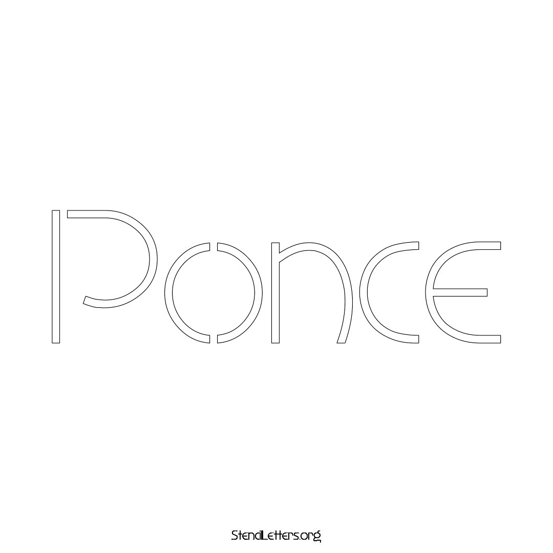 Ponce name stencil in Simple Elegant Lettering
