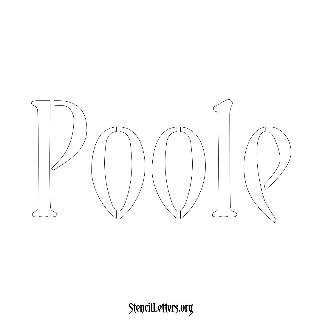 Poole name stencil in Vintage Brush Lettering