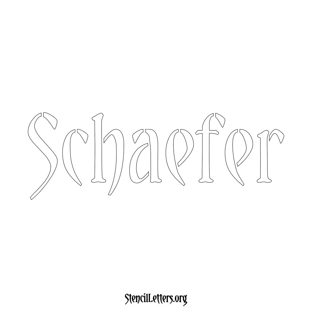 Schaefer name stencil in Vintage Brush Lettering