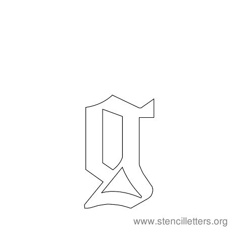 lowercase gothic stencil letter g lowercase gothic stencil letter g