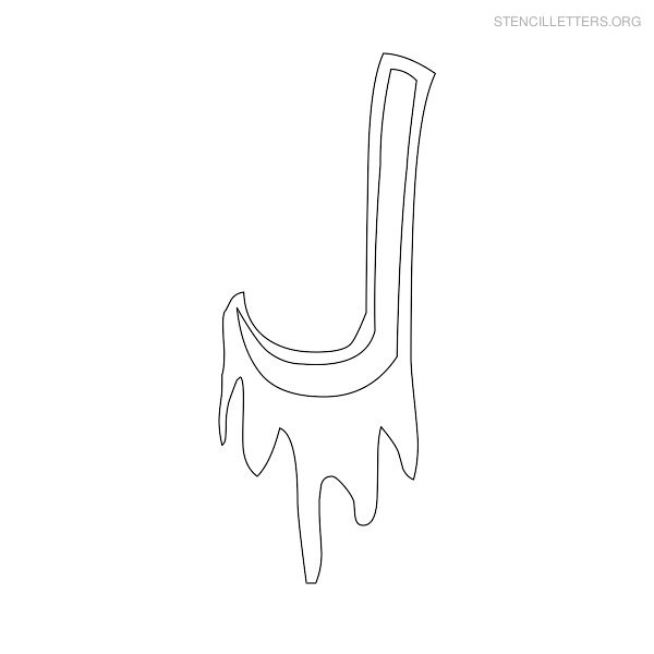 Stencil Letter Halloween J