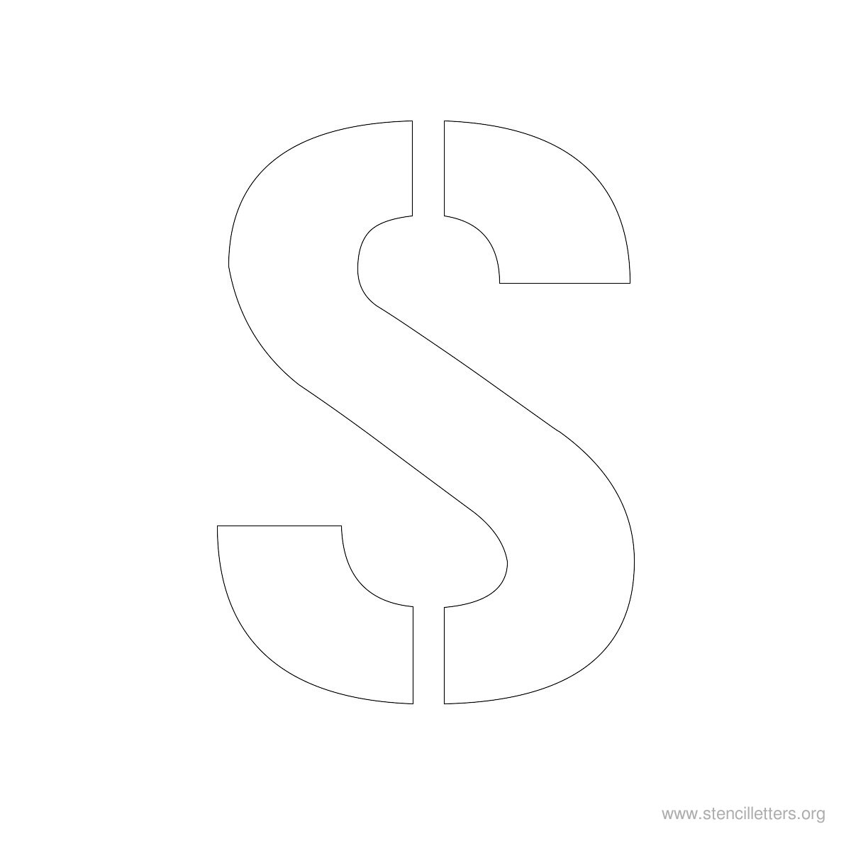 Large Stencil Letters Style #1 S Large Stencil Letters Style #1 S