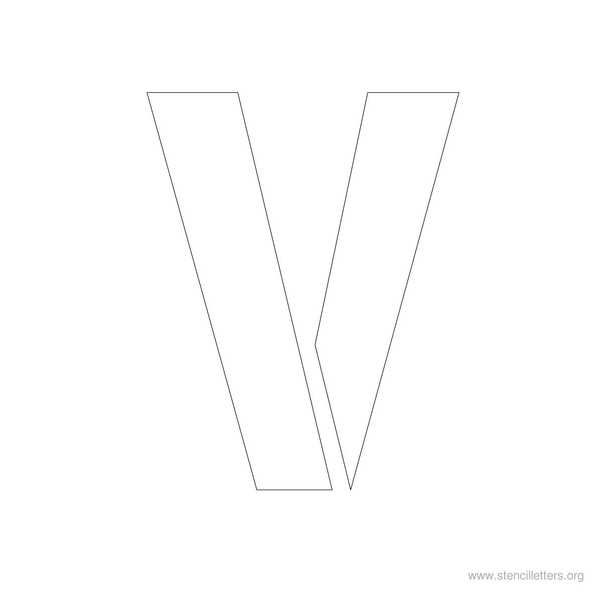Large Stencil Letters Style #1 V Large Stencil Letters Style #1 V