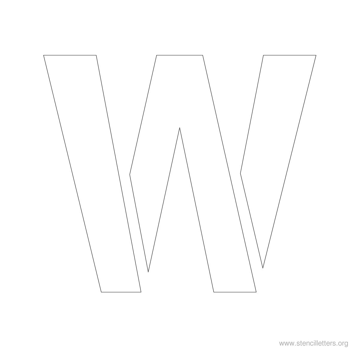 Large Stencil Letters Style #1 W Large Stencil Letters Style #1 W