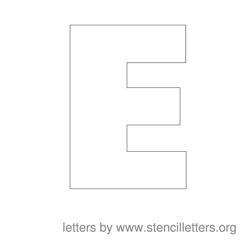 Large Stencil Letters Alphabet E Large Stencil Letters Alphabet E
