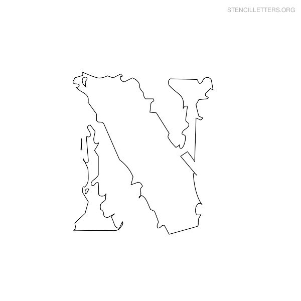 Stencil Letter Bubble N