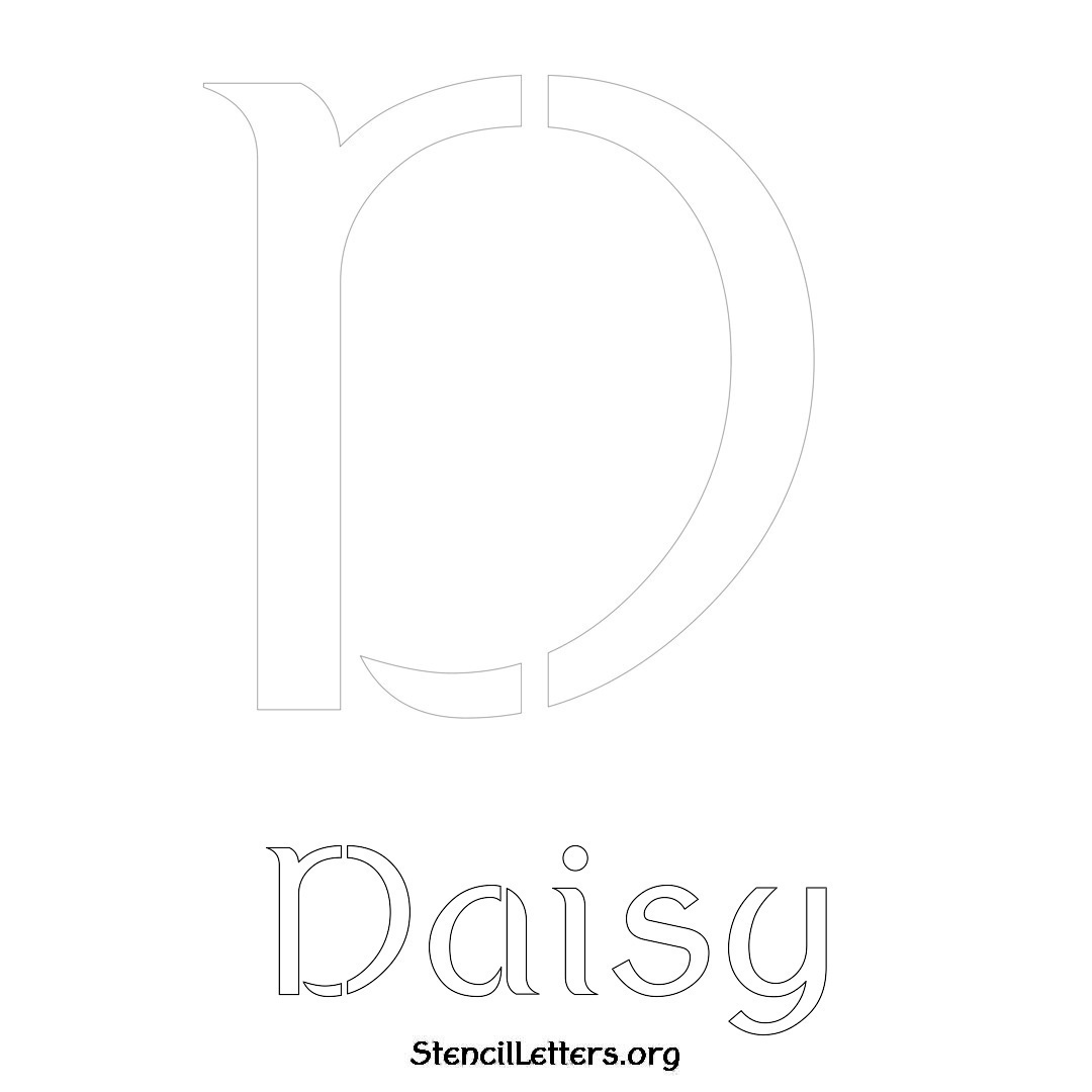Daisy printable name initial stencil in Ancient Lettering