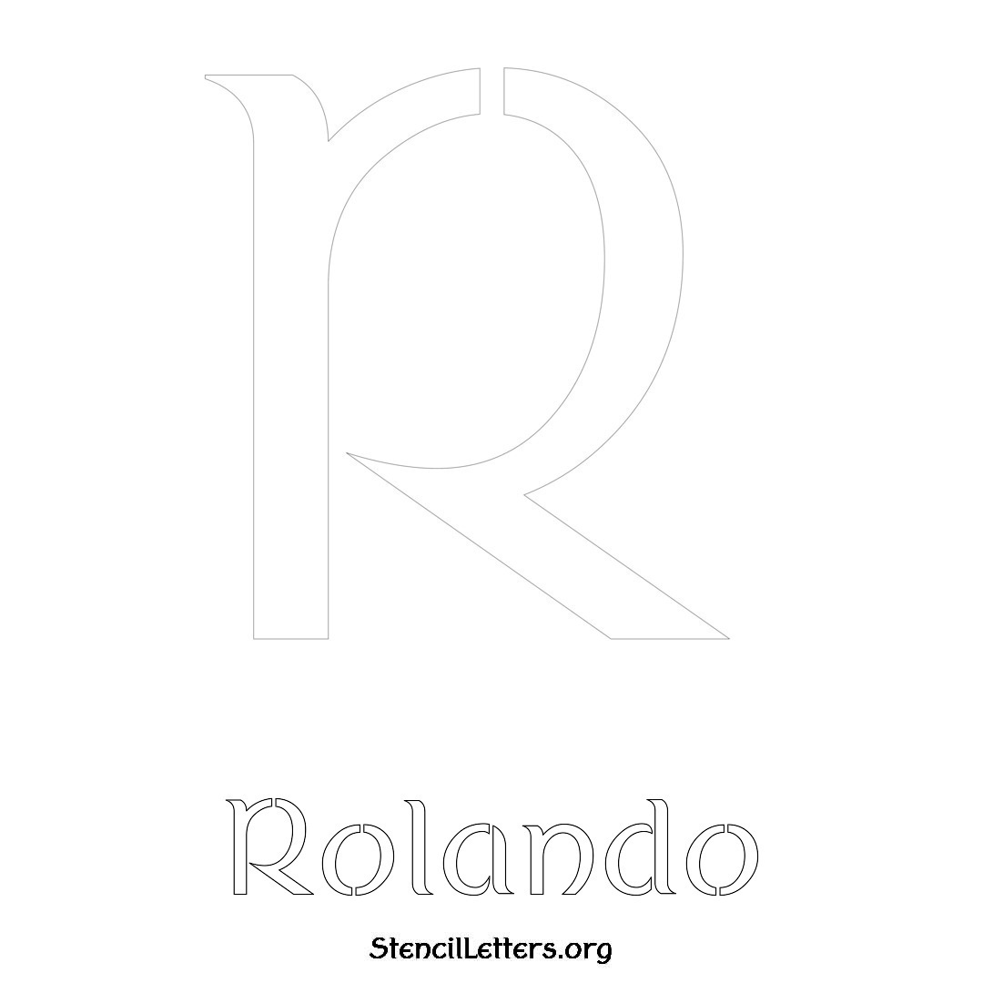 Rolando printable name initial stencil in Ancient Lettering