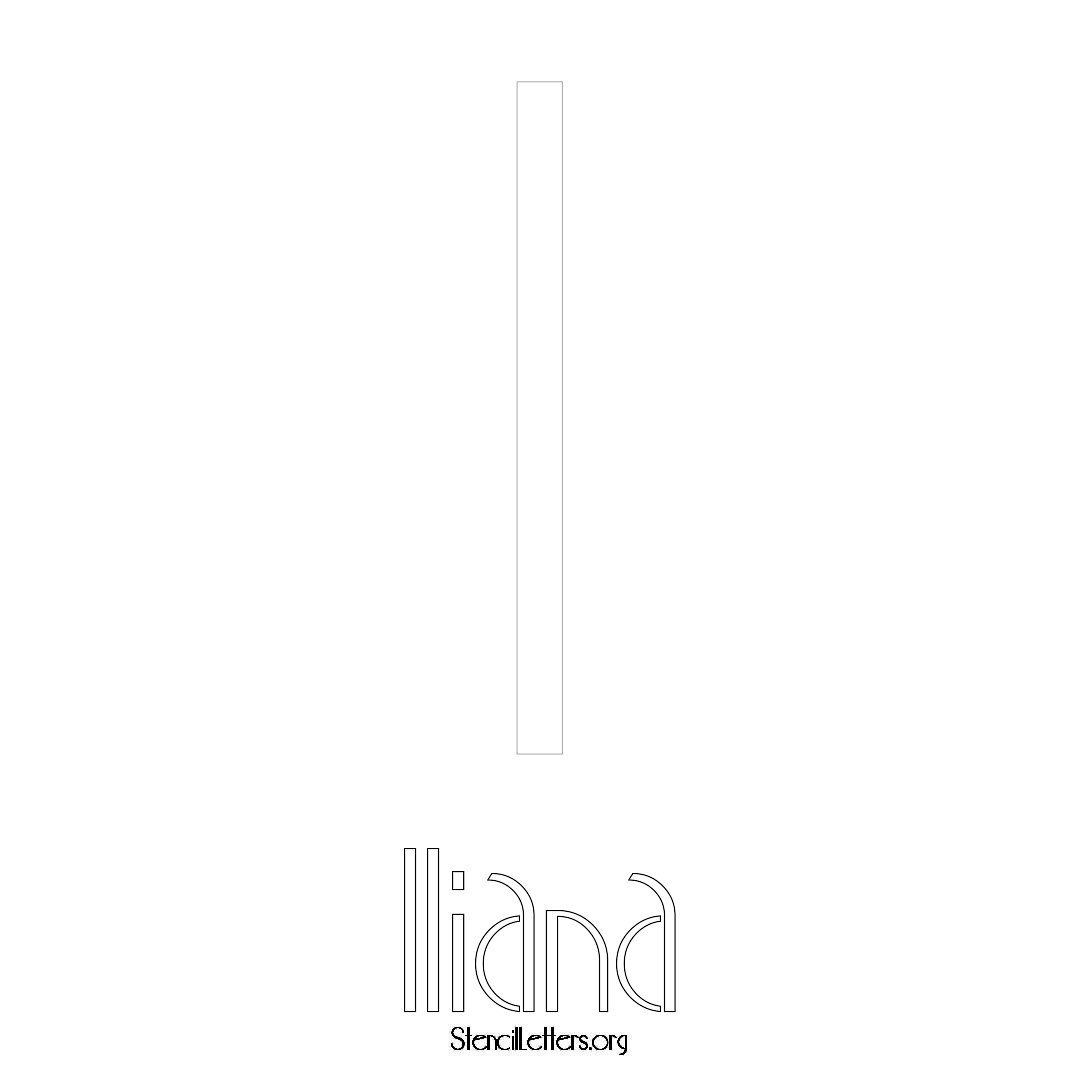 Iliana printable name initial stencil in Art Deco Lettering